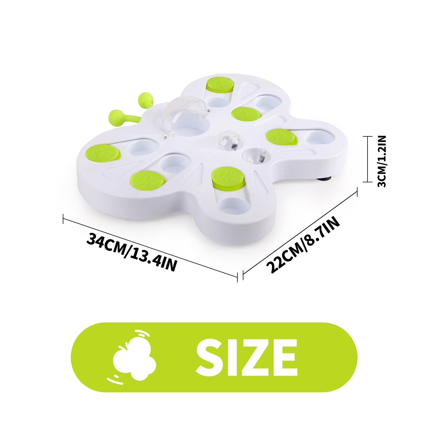 Interactive Cat Puzzle Feeder Toy, Cat Slow Puzzle Feeding Toy for Kitty IQ Training & Mental Stimulation, Butterfly
