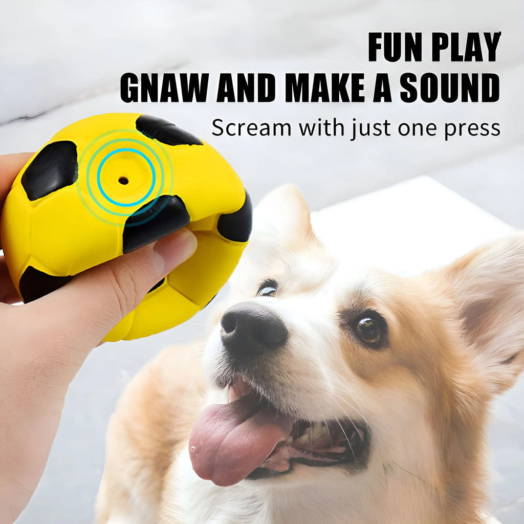 Squeaky Latex Dog Ball Toy, 3.6 Inch Interactive Fetch Ball for Medium Large Breeds, Durable Chew Toy for Indoor Outdoor Play, Tennis Style Pet Training Aid