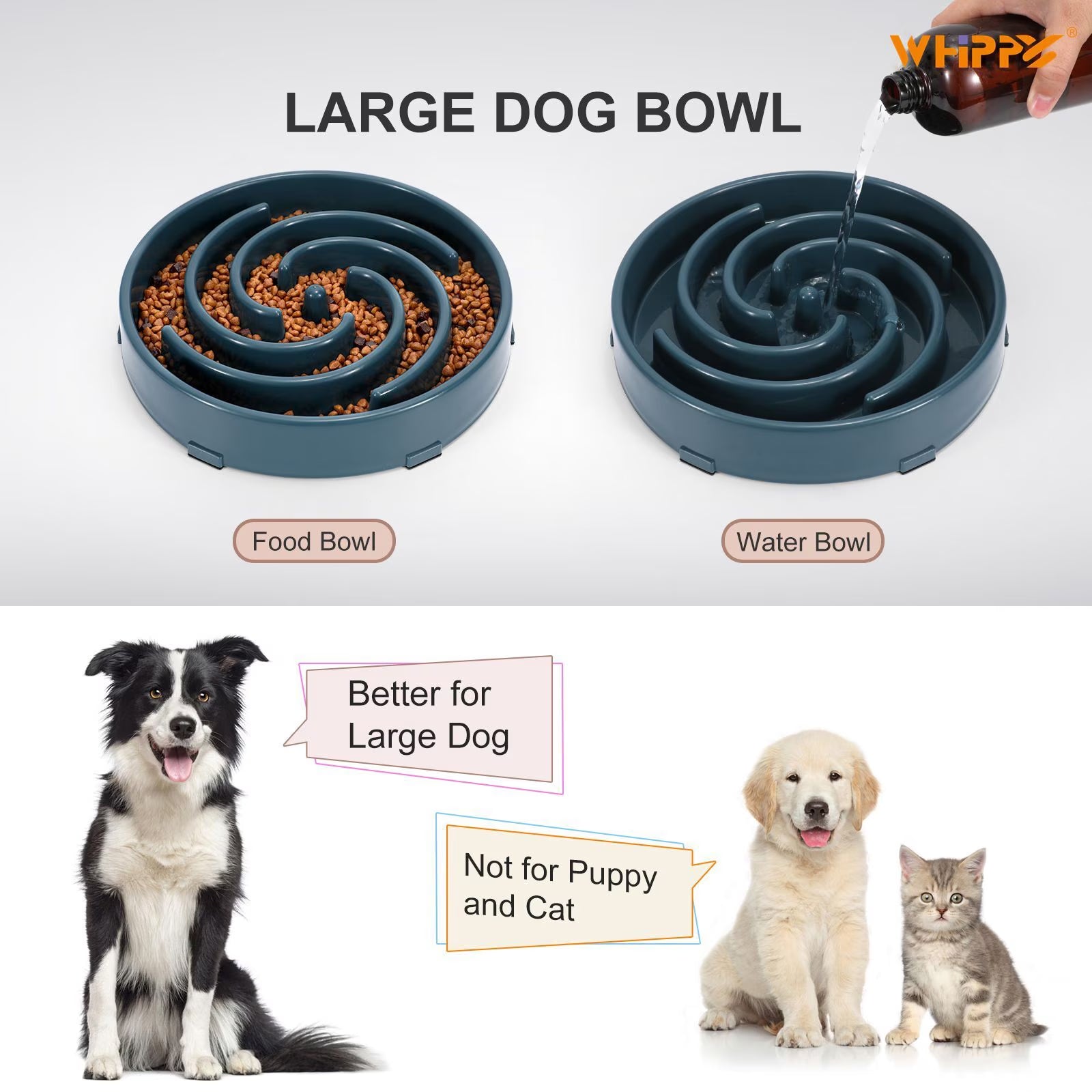 Slow Feeder Dog Bowl, Pet Food Feeding Bowl, Preventing Choking Bloat Dogs Bowl for Small Medium Large Dogs