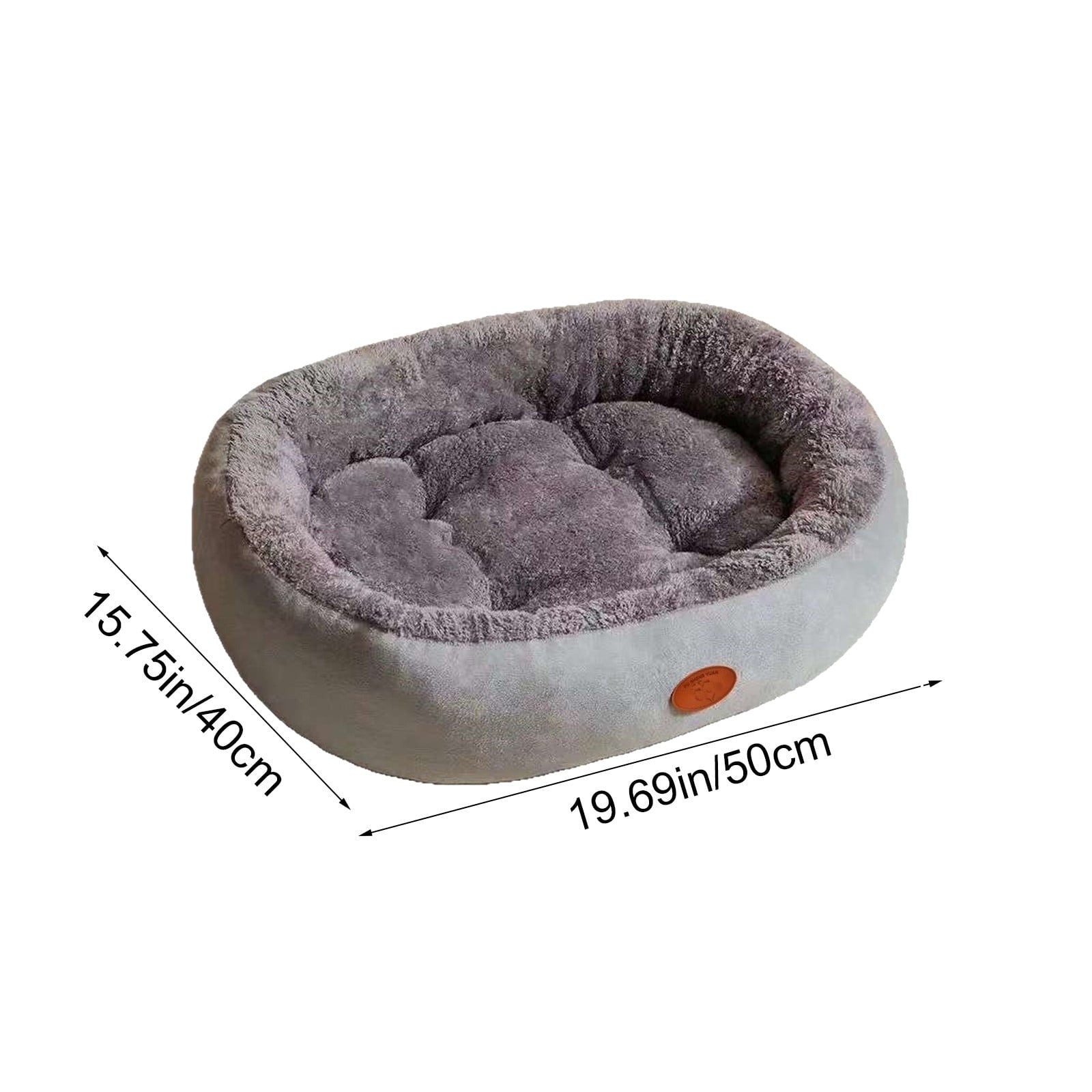 Oval Pet Bed Orthopedic Bed Fleece Warmth Pet Pad for Cat 