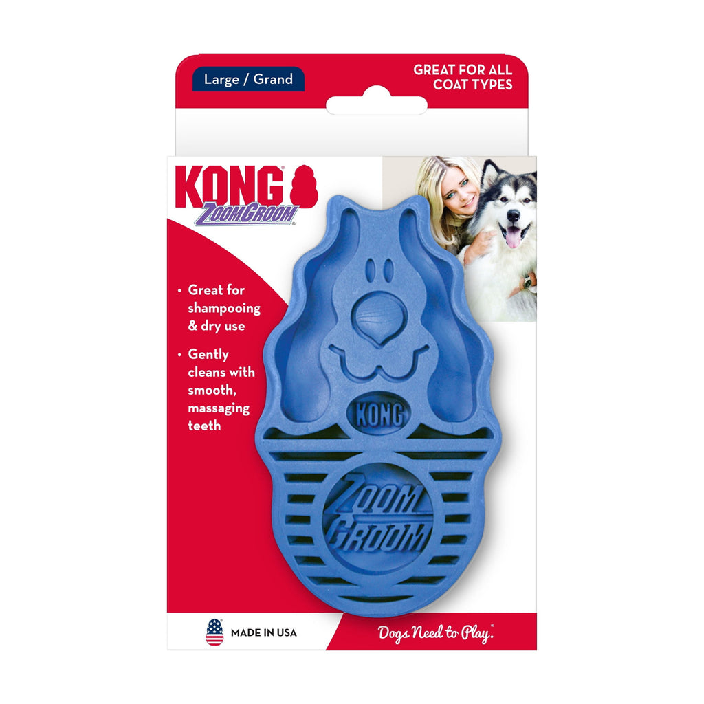 ® Zoomgroom Dog Brush, Promotes Healthy Skin and Coat, Blue, Large