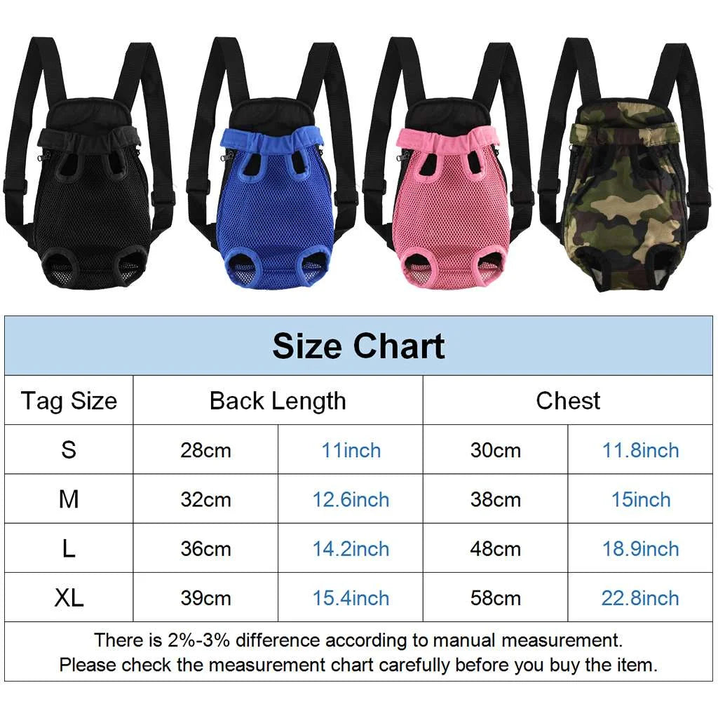 PULLIMORE Pet Carrier Backpack Front Pack, Dog Cat Carrier Travel Bag Adjustable Straps Legs Out for Small Medium Pets (S, Pink)