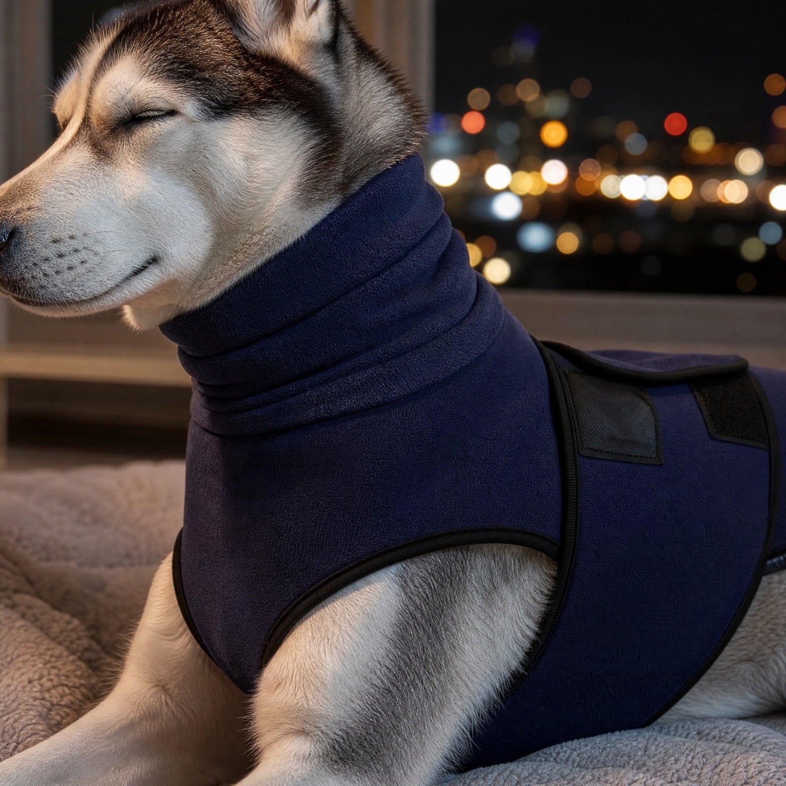 Dog Anxiety Jacket, Calming Vest for Dogs, Polyester Spandex with Reflective Strip, 2-Way Wear Adjustable Fit for Small Medium Large Breeds, Breathable Mesh