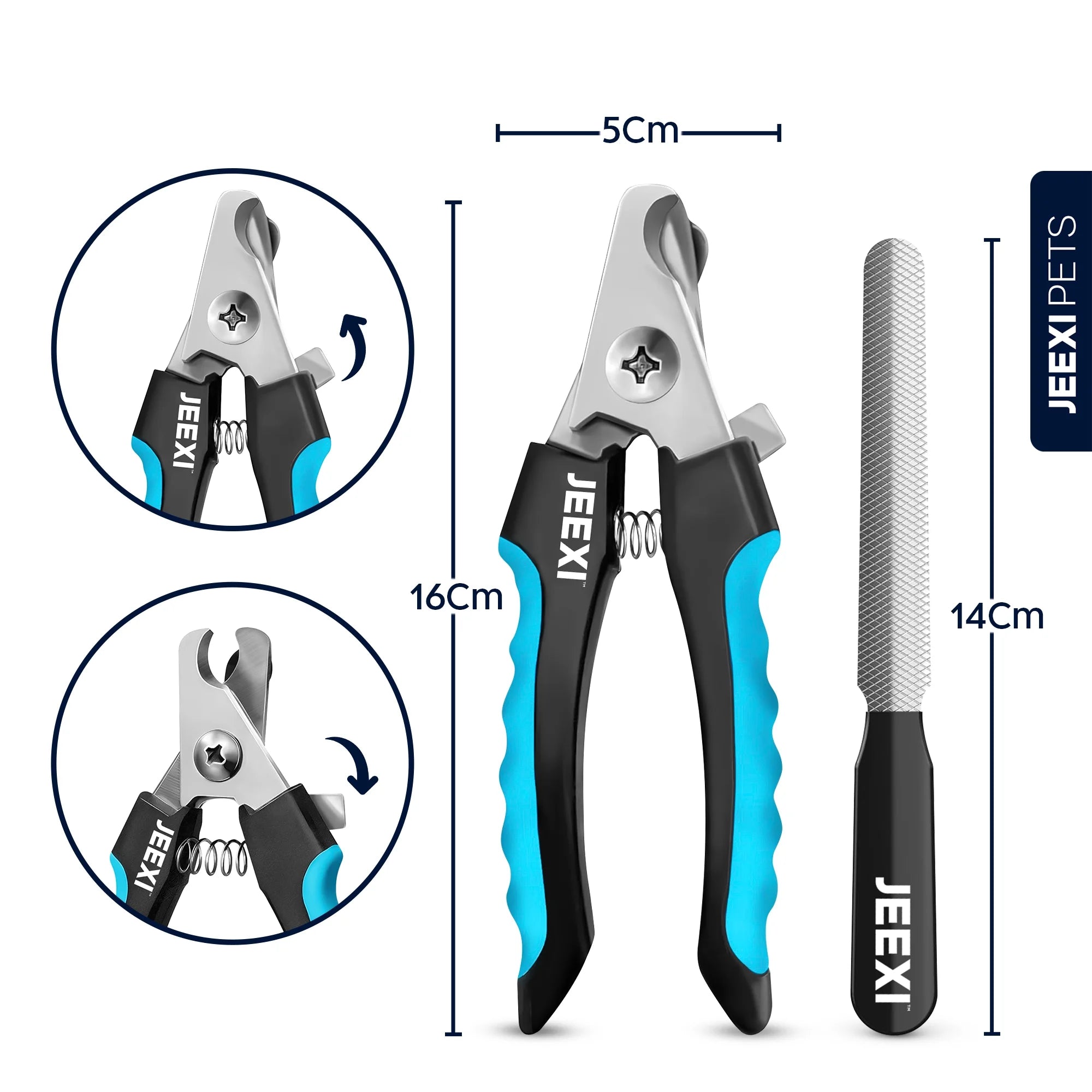 Blue Dog Nail Clippers and Trimmer with Safety Guard, Avoid Over-Cutting Toenail Razor Sharp Blades, Small Medium Large Breeds
