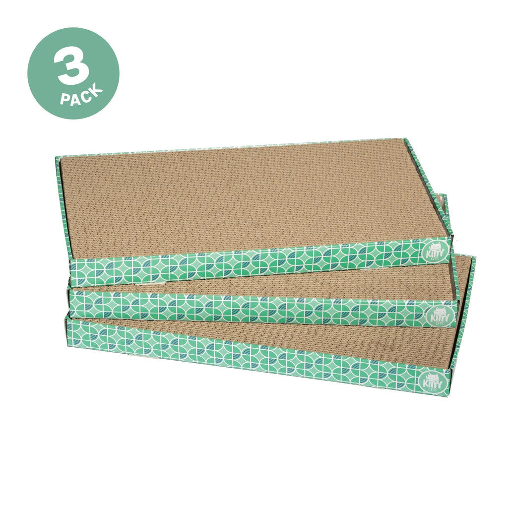 Corrugated Cat Scratching Pads with Catnip, 3-Pack