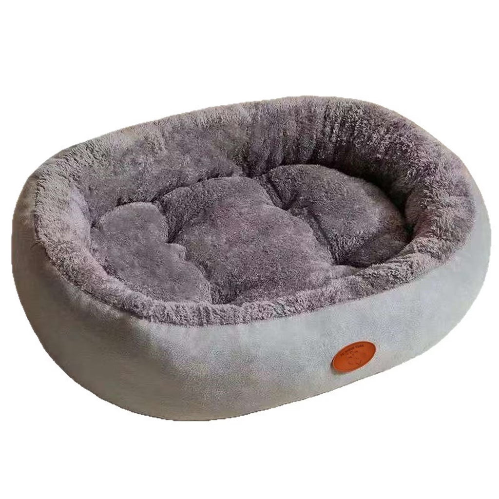 Oval Pet Bed Orthopedic Bed Fleece Warmth Pet Pad for Cat 