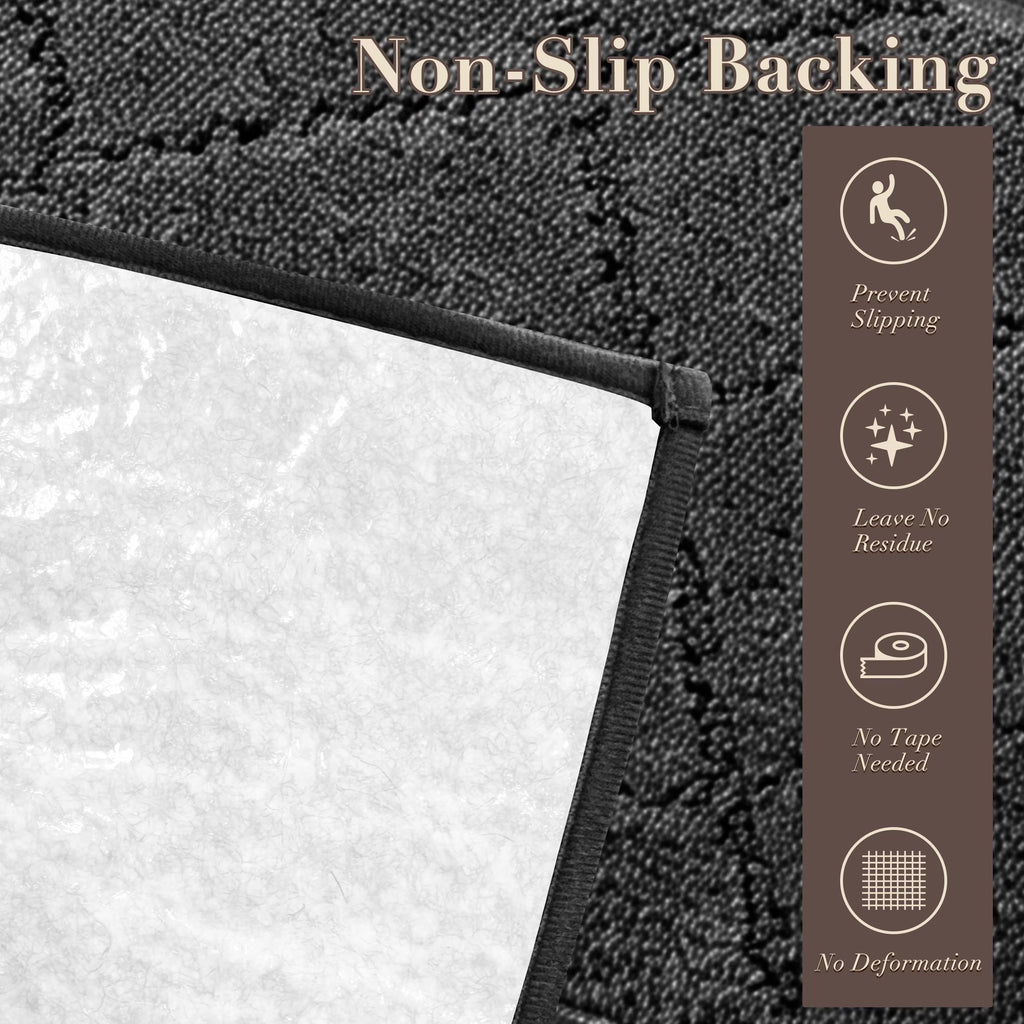 4PCS 30"X8" Non-Slip Stair Treads, Diamond Pattern Indoor Runners, Washable Adhesive TPR Edging, Safety Mats for Kids, Dogs & Elders ，Dark Grey