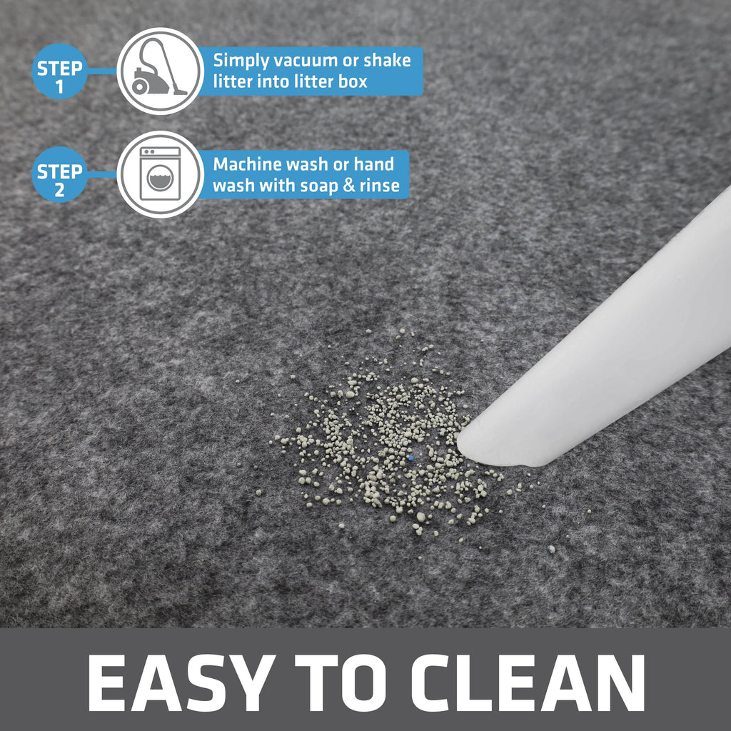 Jumbo Cat Litter Box Mat, Waterproof Urine-Proof, Absorbent, Machine Washable, Contains Mess, Soft on Paws, Kitten Supplies 29X44, Light Grey