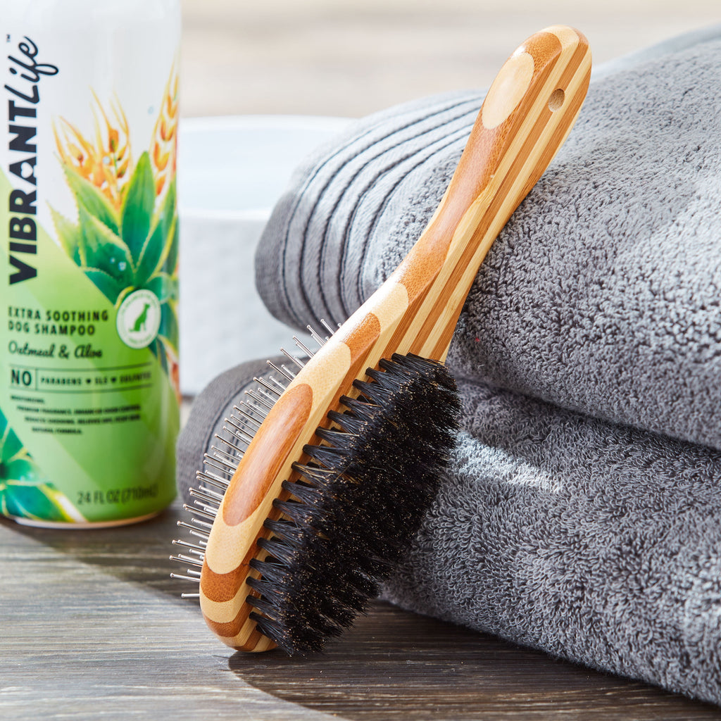 Bamboo Pin & Bristle Dog Grooming Brush