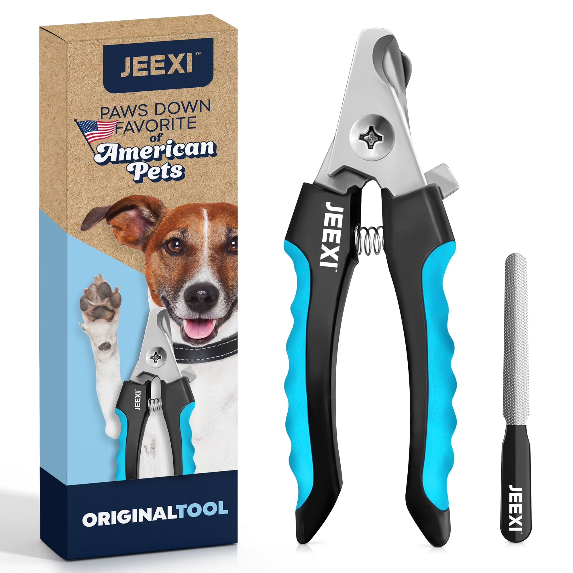 Blue Dog Nail Clippers and Trimmer with Safety Guard, Avoid Over-Cutting Toenail Razor Sharp Blades, Small Medium Large Breeds