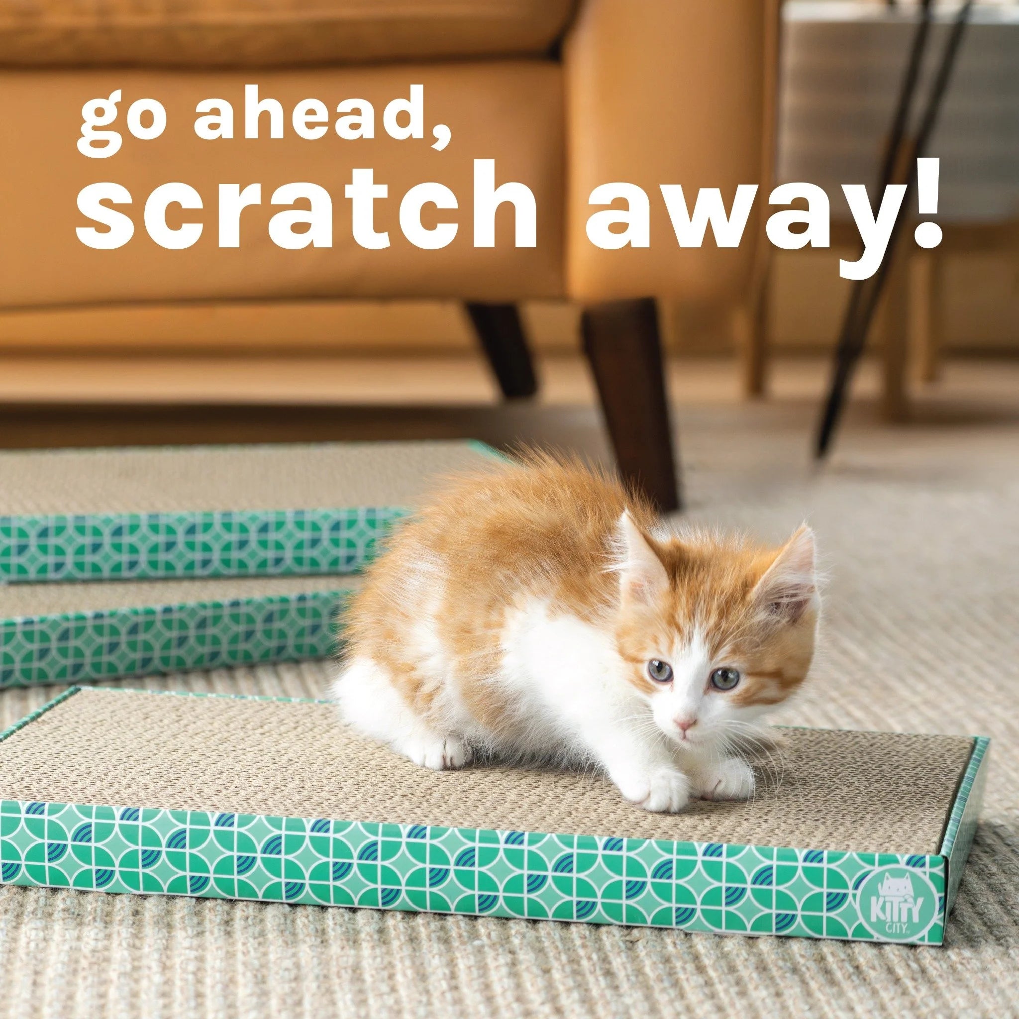 Corrugated Cat Scratching Pads with Catnip, 3-Pack