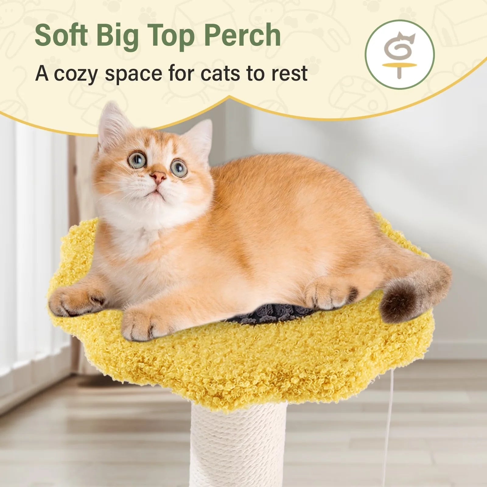 17'' Cat Tree Tower Cat Condo with Sisal Scratching Posts Multi-Level Cat Tower for Indoor Medium Cats, Green