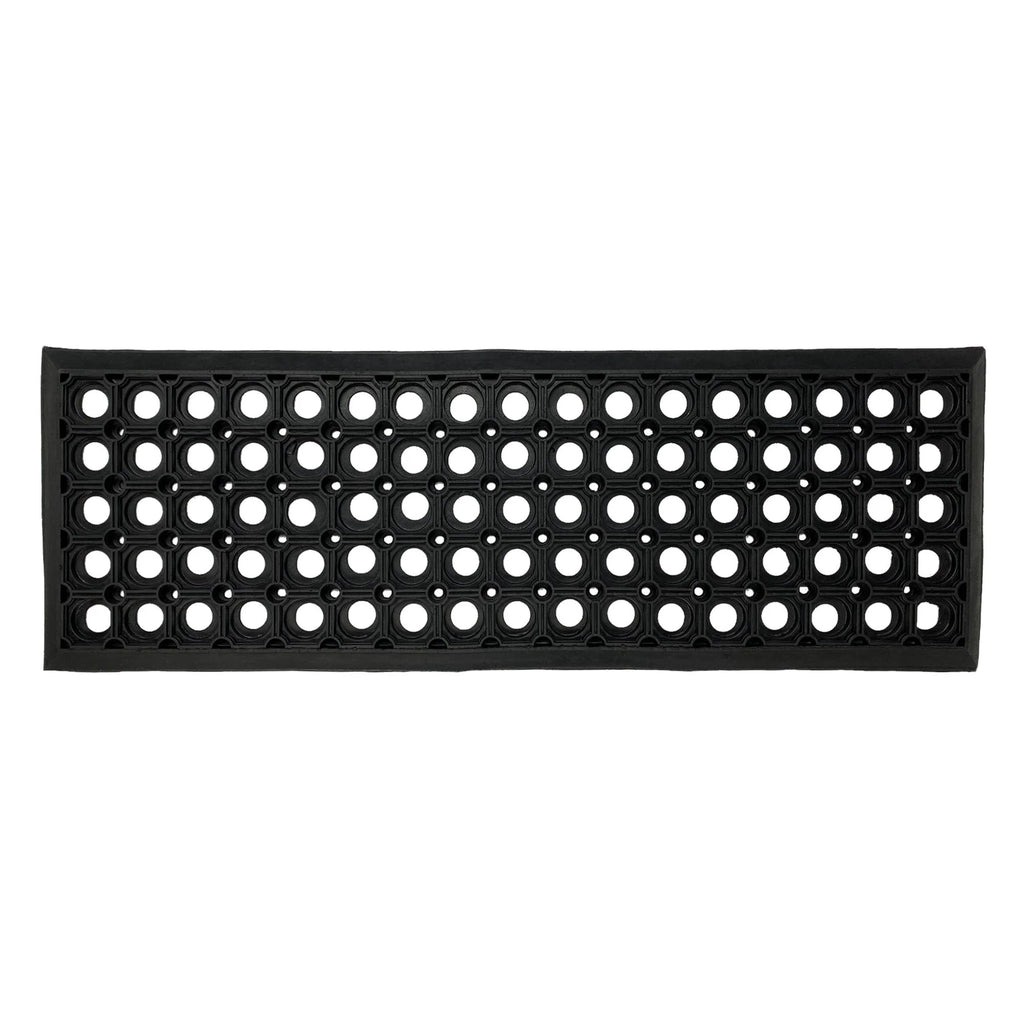 Outdoor Rubber Stair Treads 10" X 30" (5 Pack) – Non-Slip Stair Mats, Black Perforated