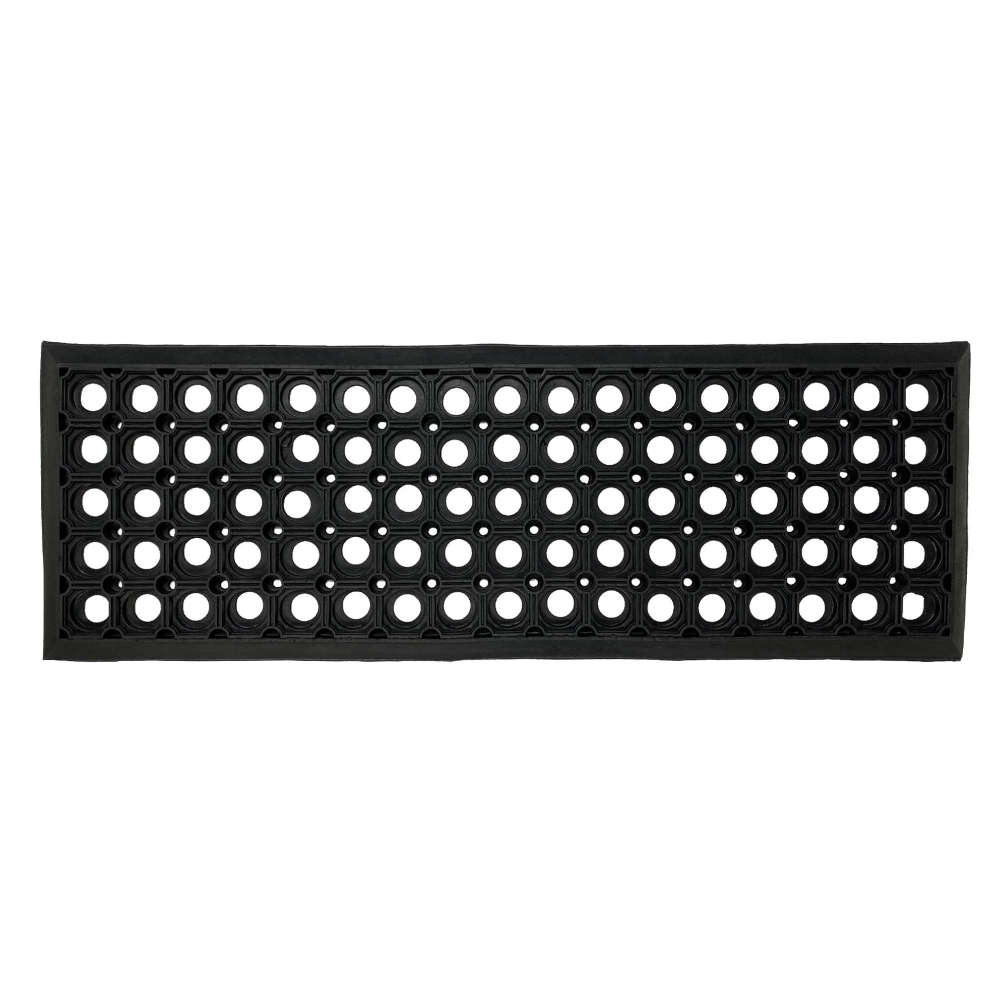 Outdoor Rubber Stair Treads 10" X 30" (5 Pack) – Non-Slip Stair Mats, Black Perforated