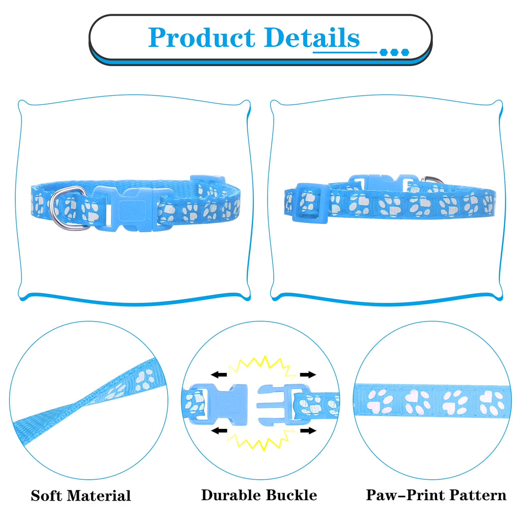 Taihexin 10 Pack Cat Collars with Bells, Puppy Id Collars, Adjustable 7.5-12.6 Inch Safety Buckle Nylon Kitten Collar with Name Tag, Cat Collar for Girl Cats Male Cat (10 Colors & 2 ID Tags)