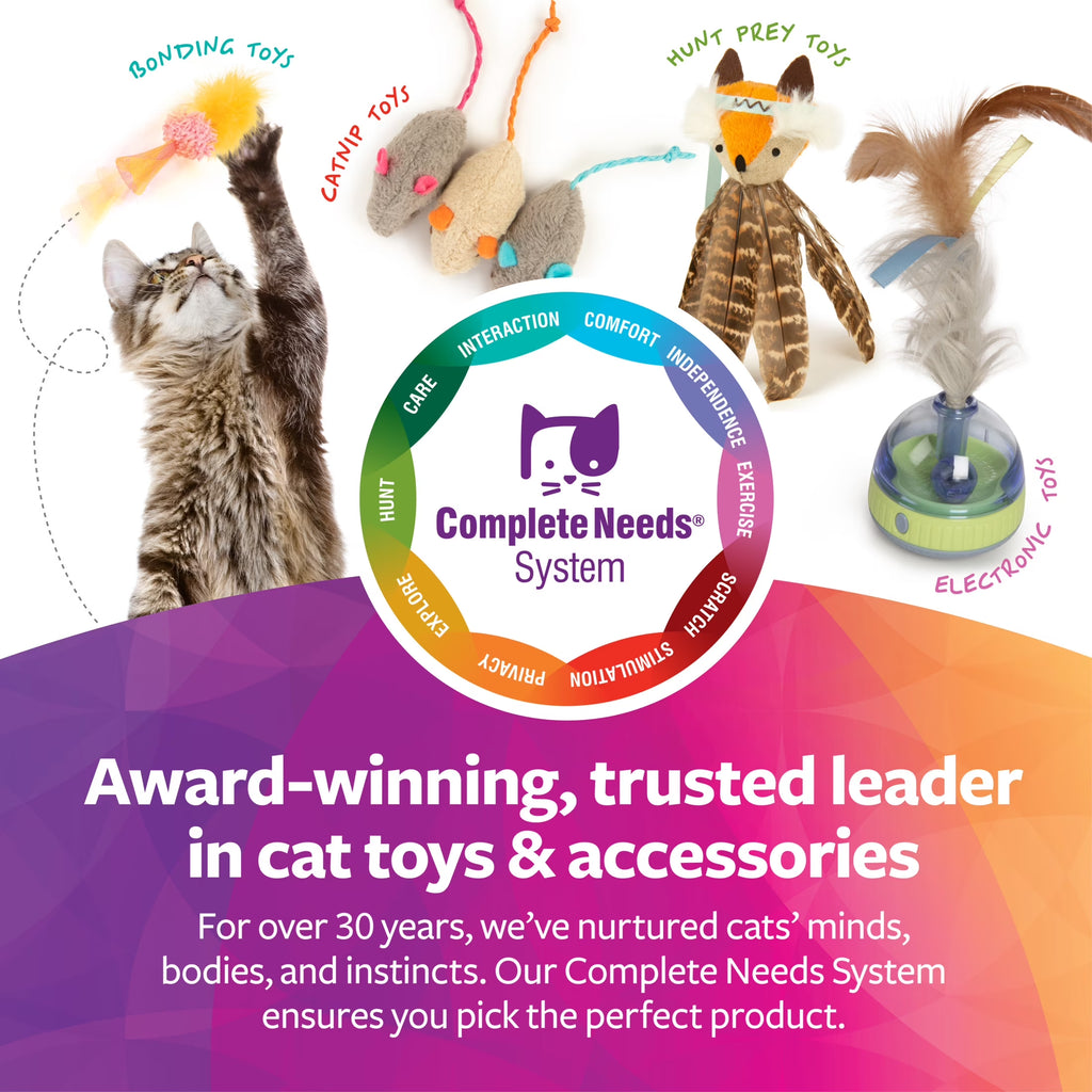 Frisky Flyer, Interactive Cat Toy, Extendable and Retractable Wand with Feathers