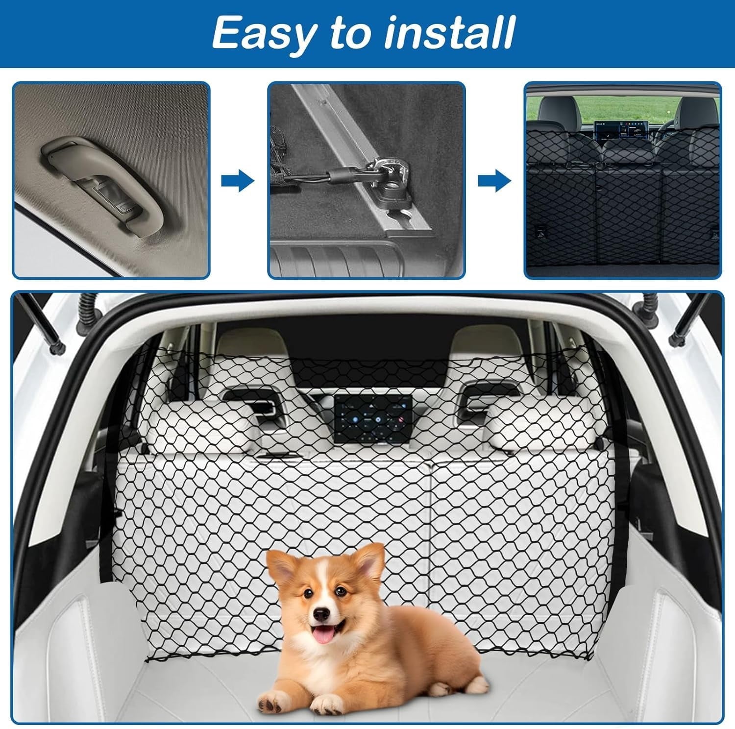 Pet Dog Car Barrier for Suv Car Net for Dogs Gate Gate for Car (47In X 27In)