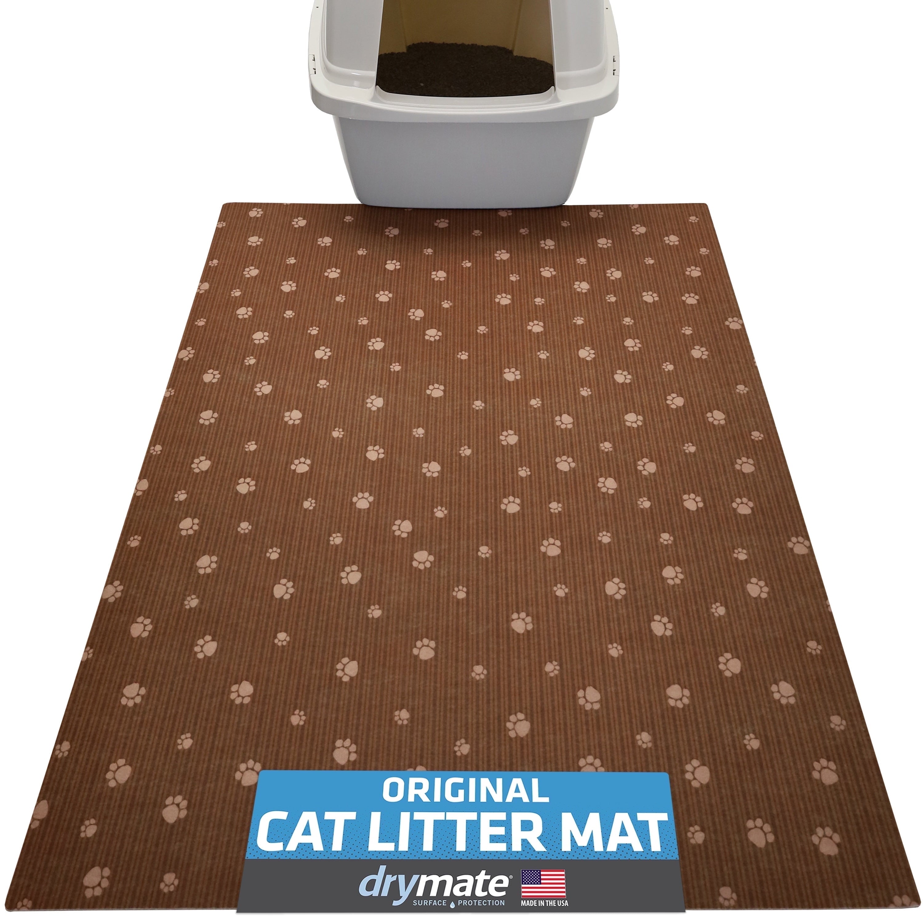 Jumbo Cat Litter Box Mat, Waterproof Urine-Proof, Absorbent, Machine Washable, Contains Mess, Soft on Paws, Kitten Supplies 29X44, Light Grey