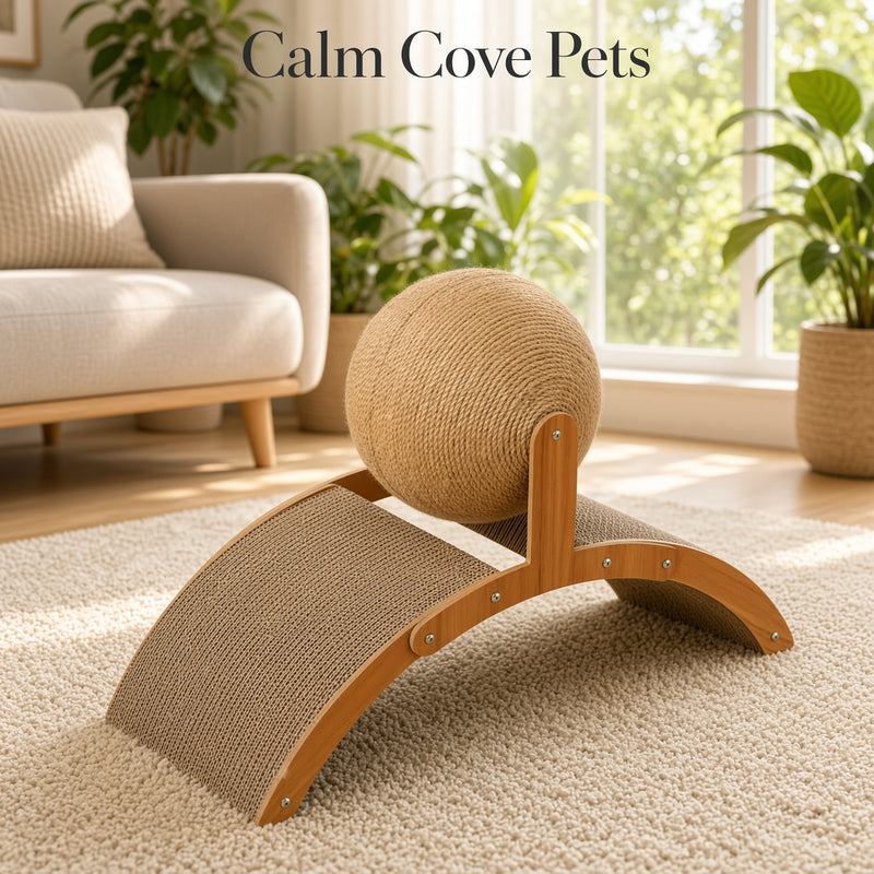 Inclined Cat Scratcher with Sisal Ball
