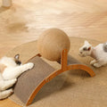 Two cats using the Inclined Cat Scratcher with Sisal Ball at the same time