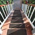 Outdoor Rubber Stair Treads 10" X 30" (5 Pack) – Non-Slip Stair Mats, Black Perforated