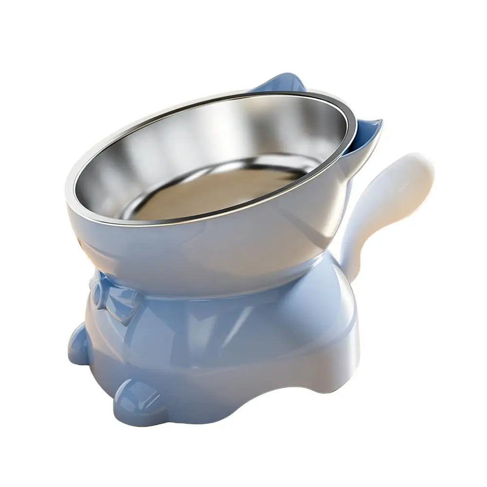 Tilted Elevated Stainless Steel Cat Bowl