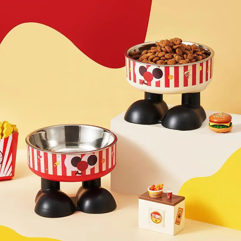Cartoon Elevated Cat Bowl