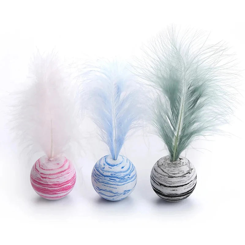 Cat Toy Ball with Feather