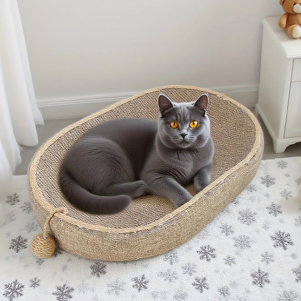 Handmade Cat Scratching Post with Ball