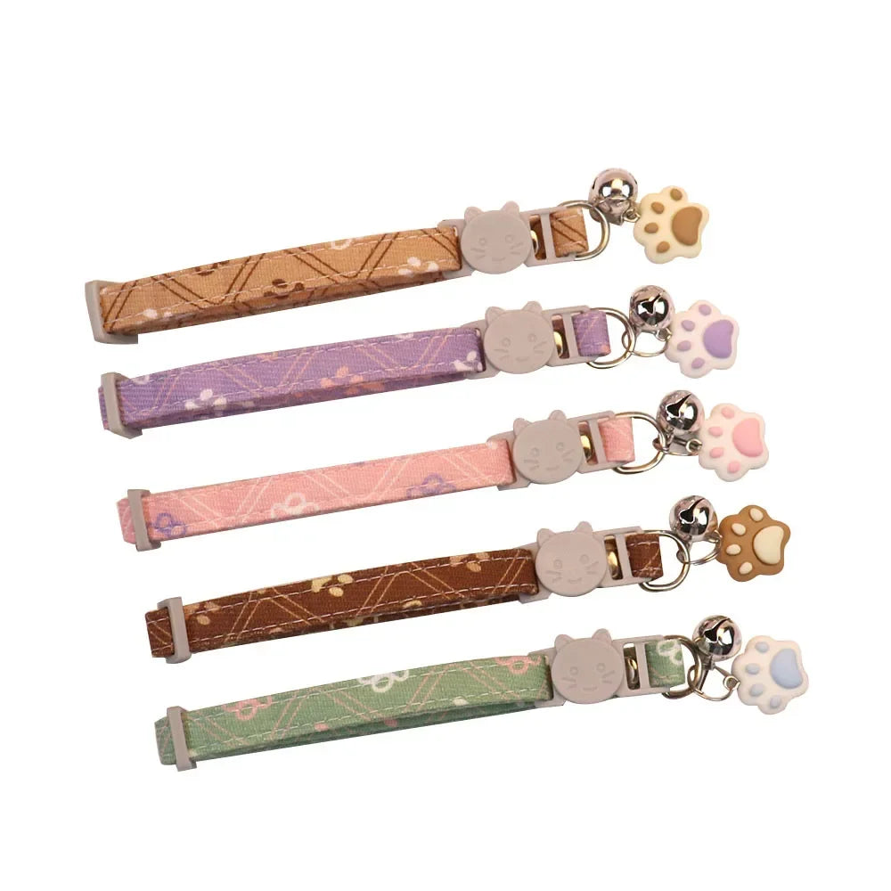 Pawprint Cat Collar with Bell