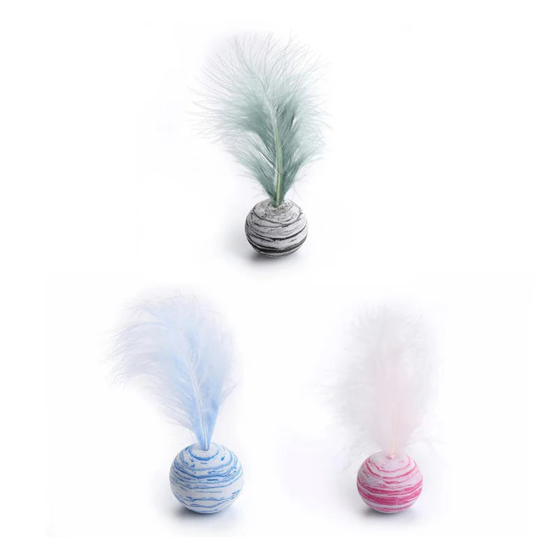 Cat Toy Ball with Feather