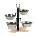 Premium Adjustable Height 4-Bowl Elevated Pet Feeding Stand