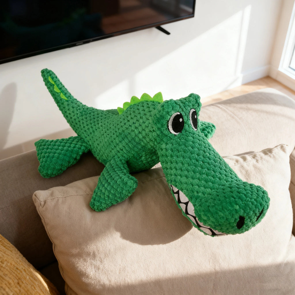 Squeaky Crocodile Plush Dog Toy for Heavy Chewers