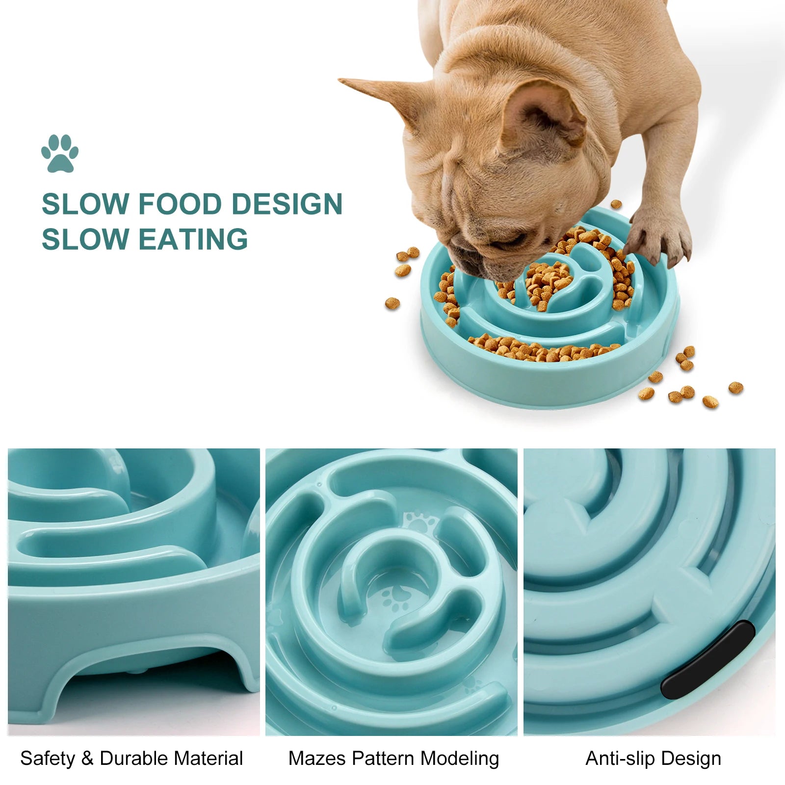 Slow Feeder Bowl for Cats & Dogs