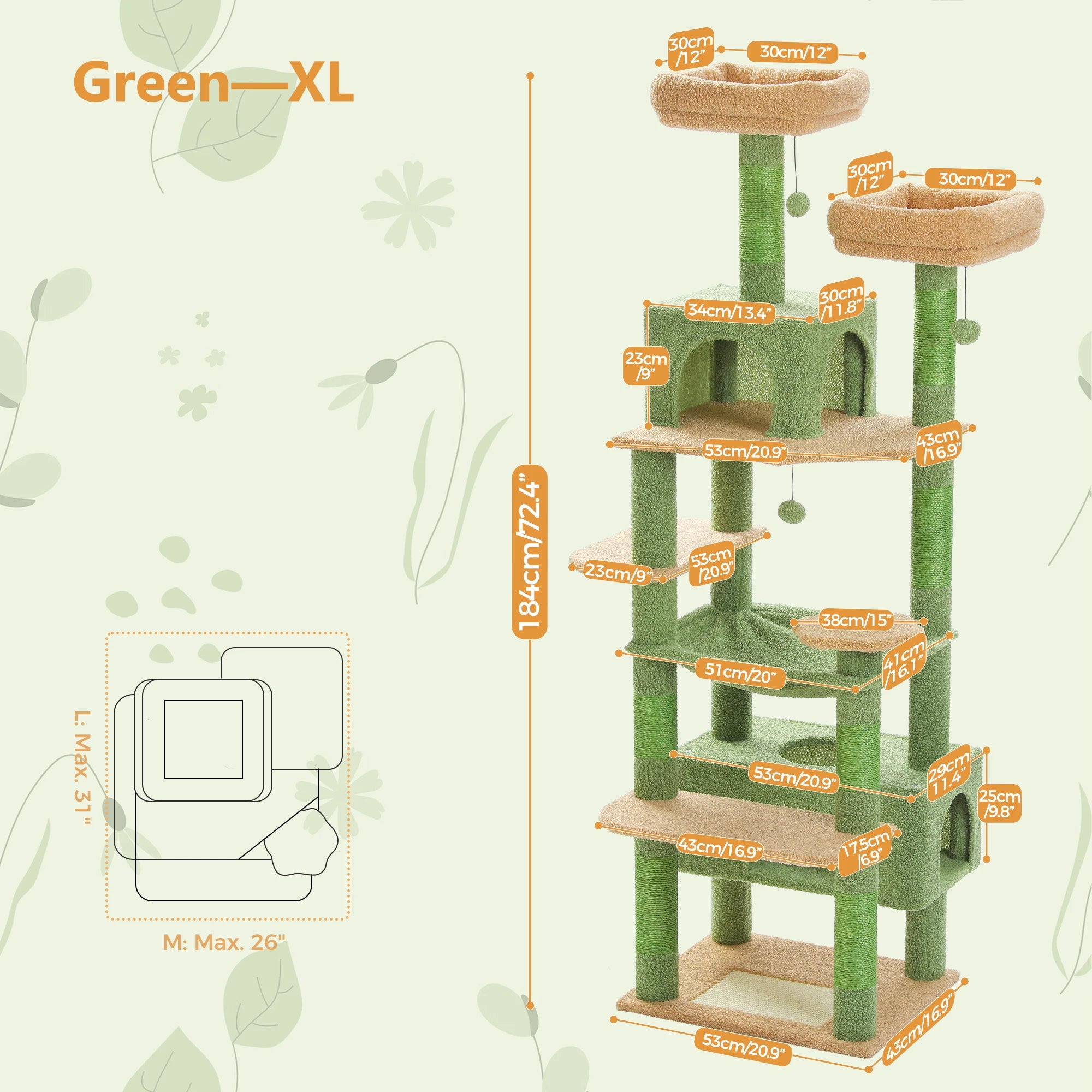 Large 8-Level Cat Tree Tower