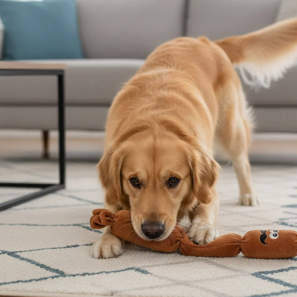 Sausage Squeaky Plush Dog Toy