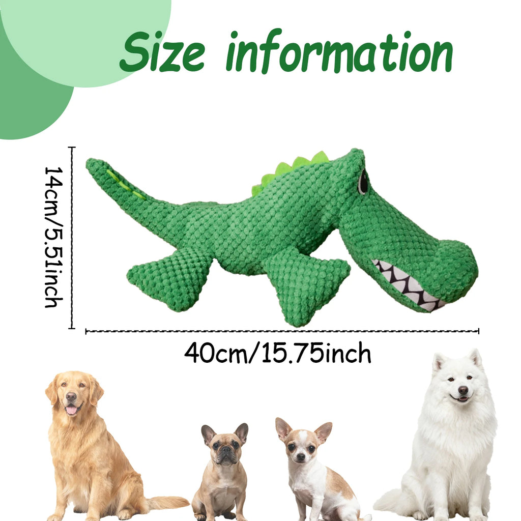 Squeaky Crocodile Plush Dog Toy for Heavy Chewers