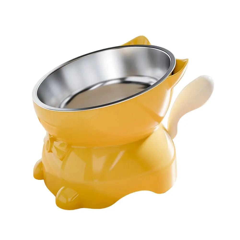 Tilted Elevated Stainless Steel Cat Bowl