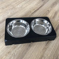 Adjustable Elevated Feeder with Double Stainless Steel Bowls