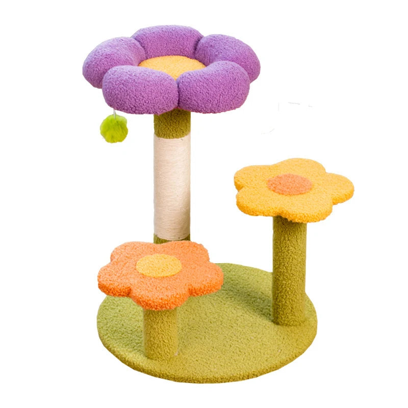 Floral Cat Climbing Tree