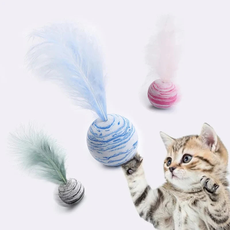 Cat Toy Ball with Feather
