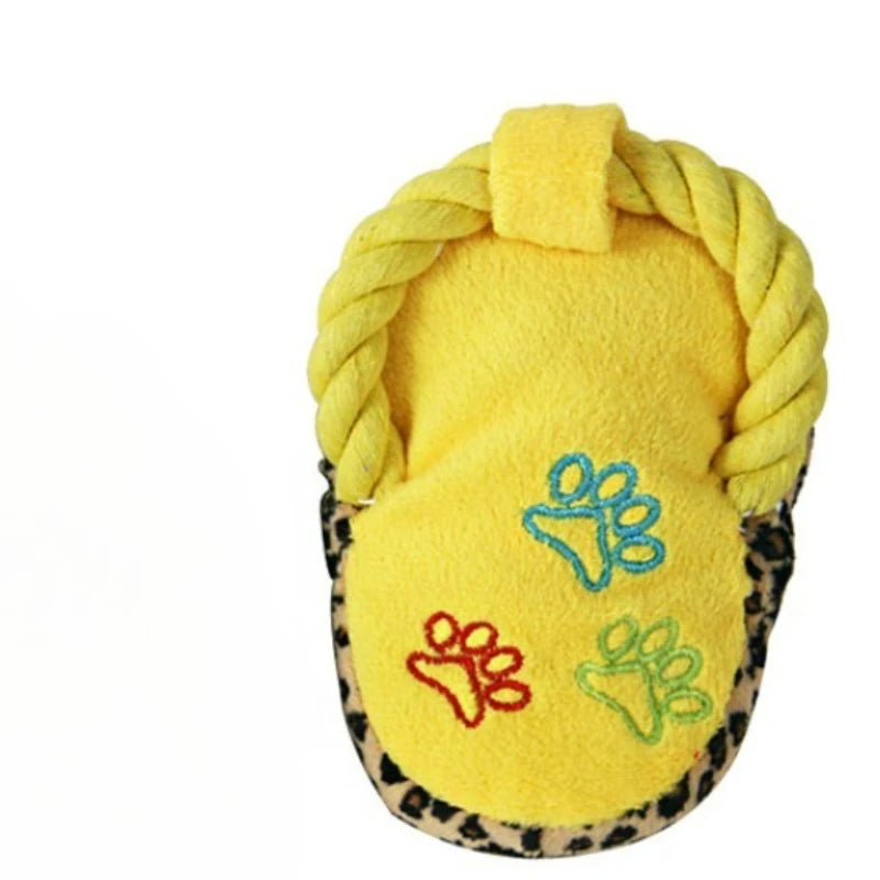 Squeaky Plush Slipper Dog Toy
