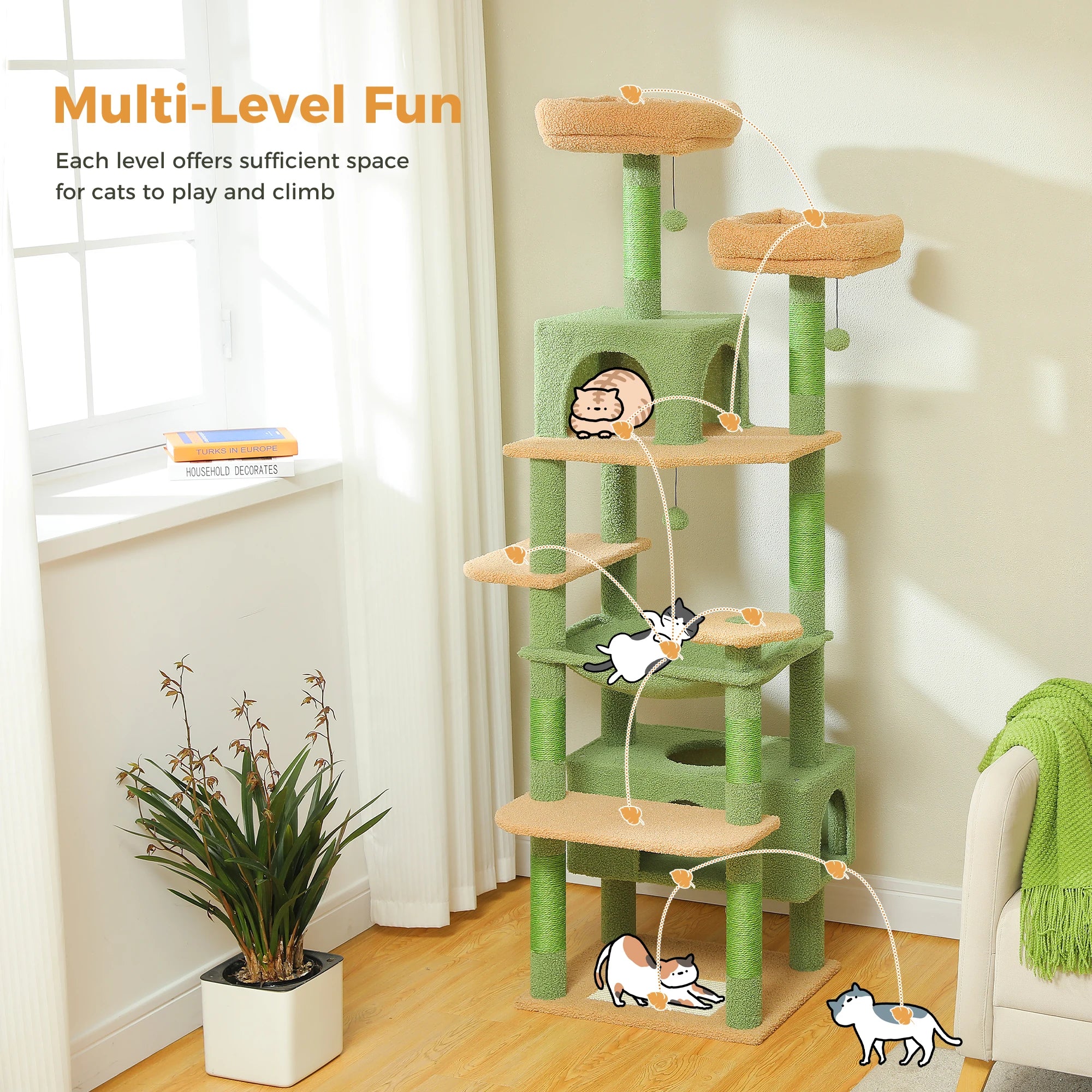 Large 8-Level Cat Tree Tower