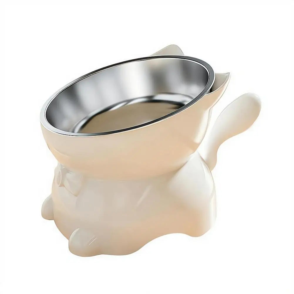 Tilted Elevated Stainless Steel Cat Bowl