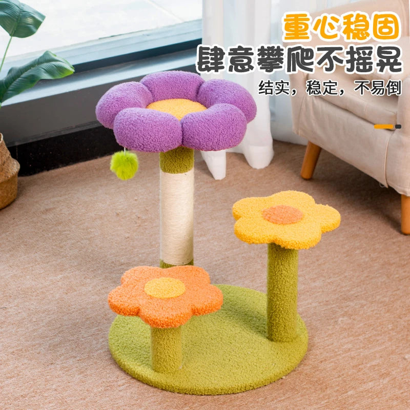 Floral Cat Climbing Tree