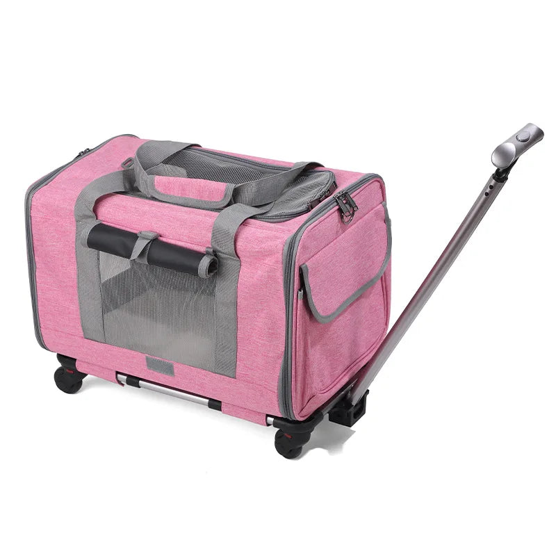 Rolling Pet Carrier with Wheels