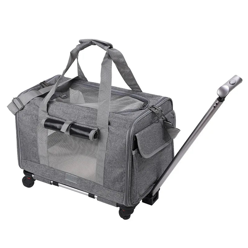 Rolling Pet Carrier with Wheels
