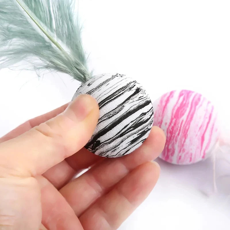 Cat Toy Ball with Feather