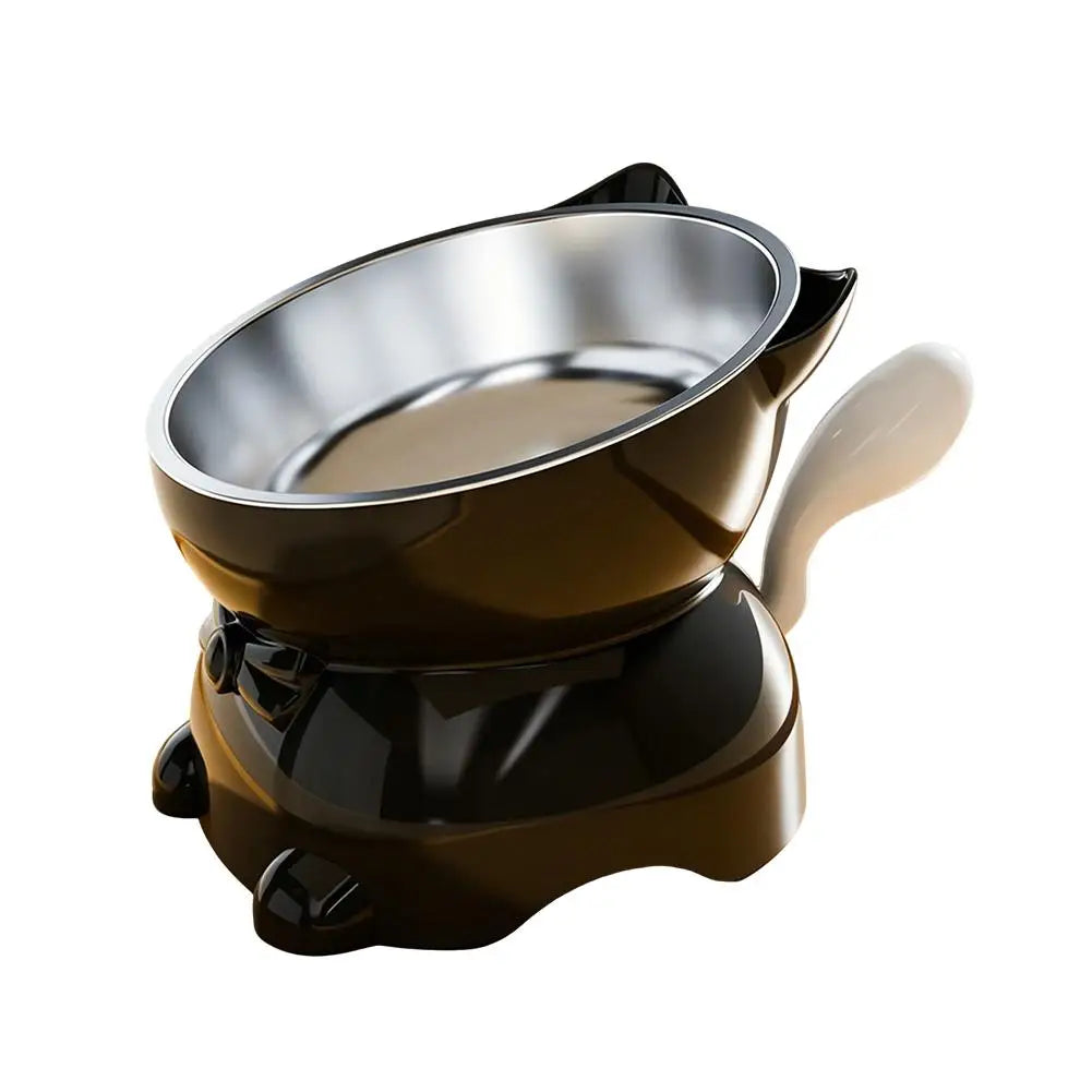 Tilted Elevated Stainless Steel Cat Bowl