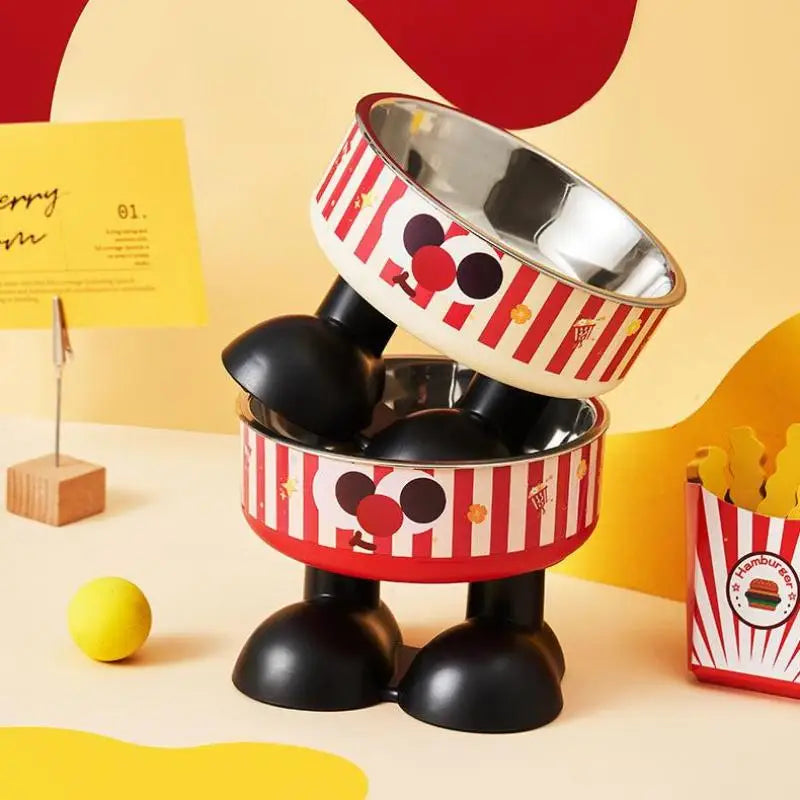 Cartoon Elevated Cat Bowl